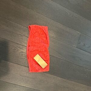 Red Lace Bandeau Top